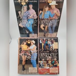 Doin-It Country Style Volumes 1-4 VHS Tapes * Learn Country Dancing *